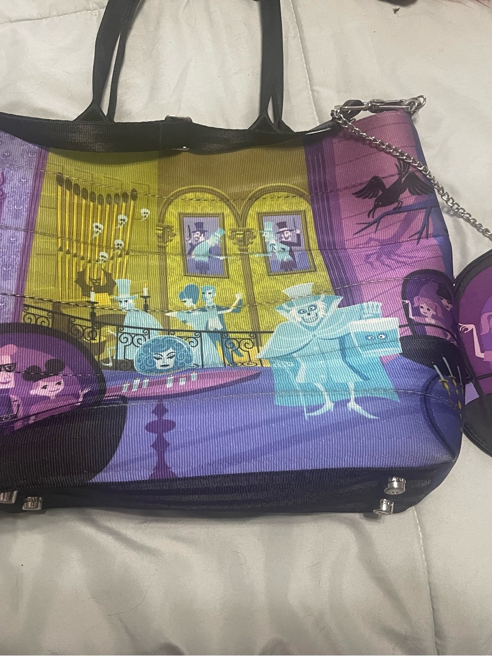 Harveys Haunted Mansion Disney seatbelt bag with coin purse